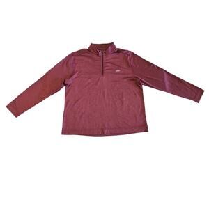 Greg Norman Men's Quarter Zip Burgundy Pullover Sz Large